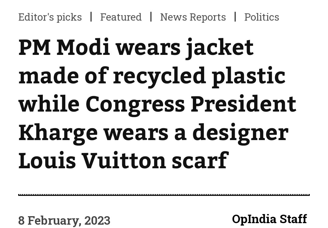 SudhirPA3's tweet image. Dalit Congress President wearing LV stole worth more than 55000/
While PM of India wearing jacket made by recycled plastic bottles, a technology invented by India Oil corpn.

The differrence &amp;amp; message is loud and clear!
#ModiHaiToMumkinHai
#ModiInParliament
#ModiJacket