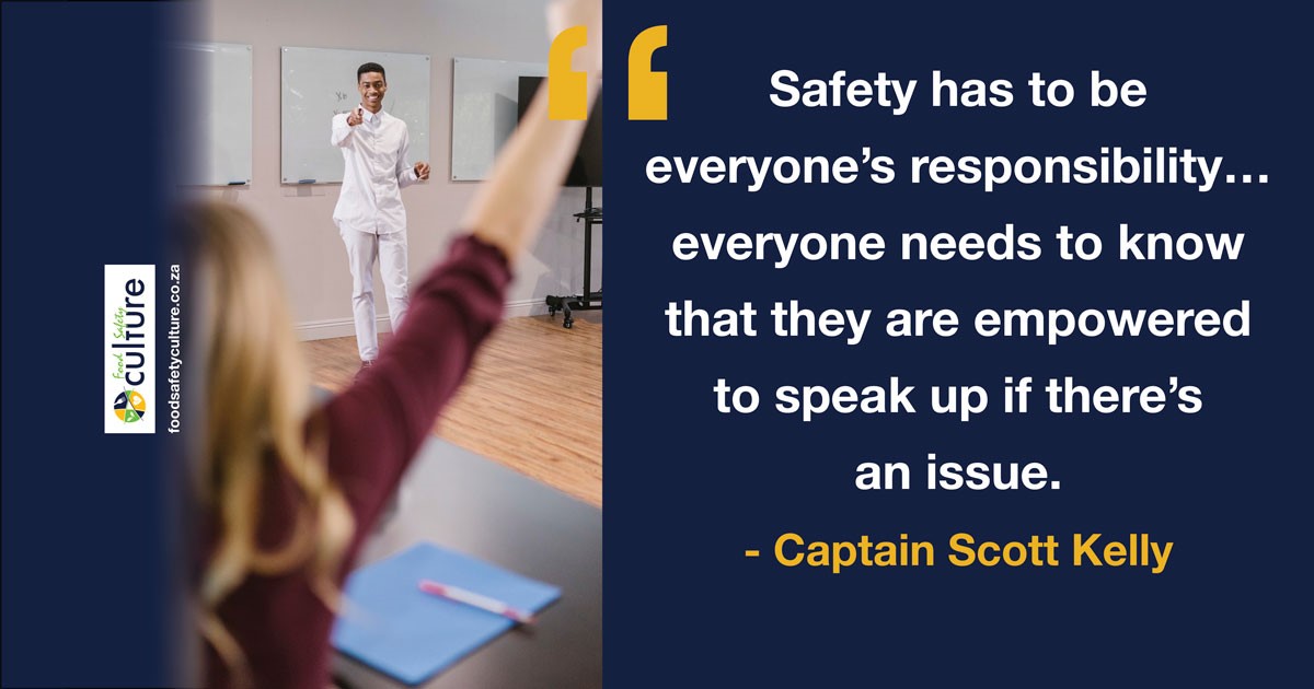 SafeFoodCulture's tweet photo. Safety has to be everyone’s responsibility… everyone needs to know that they are empowered to speak up if there’s an issue.

#thoughtforthursdays #foodsafetyculture #teamplayers #motivation #leadership #culturechange #qualitymatters https://t.co/fDLMJHlwuz