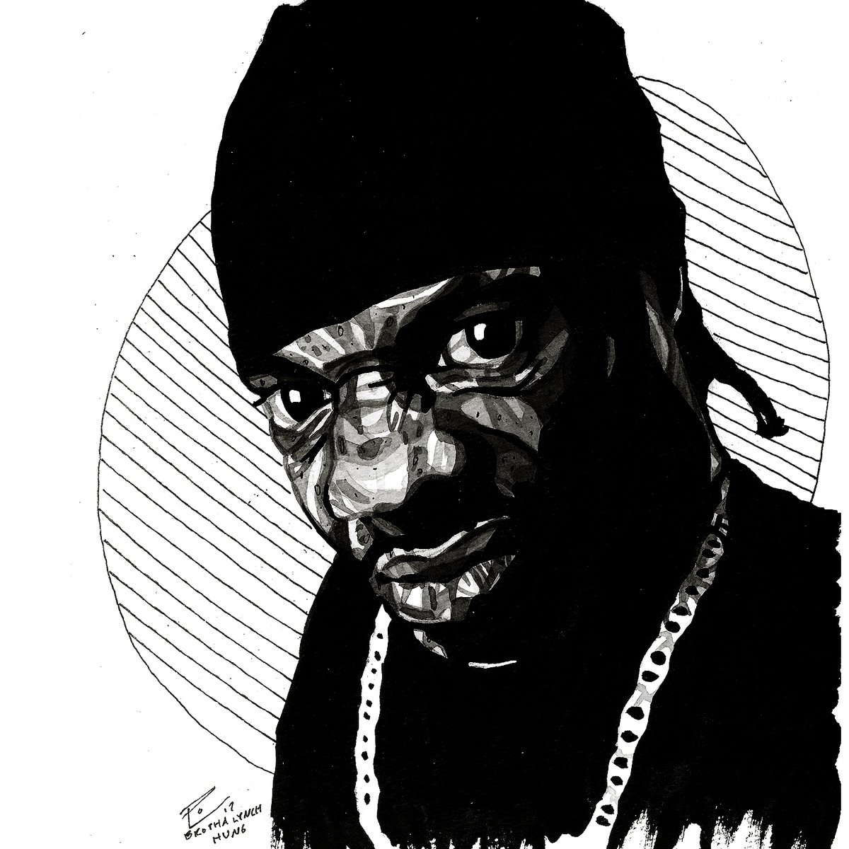drjpol's tweet photo. #drawing of @BrothaLynchHung in #ink that I did in '17. I love his music. I hope you guys โฅ๏ธ it. One of my fave albums that he has done has to be #Mannibalector. One of my fave tracks have to be #ThePackage with @Yelawolf from the album. Keep being great bro. Love you all. ๐โ๏ธโฅ๏ธ https://t.co/Wt3qG3ajNu
