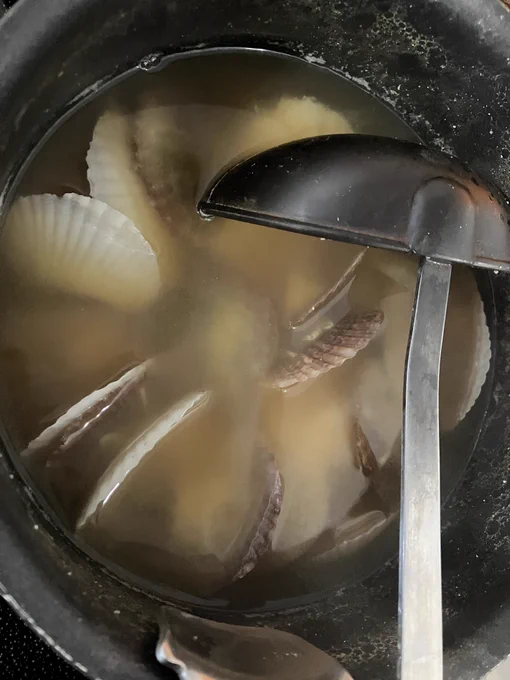 ホタテ稚貝の味噌汁チャレンジ 