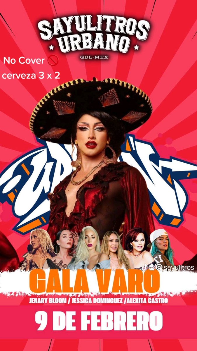 Hoy JUEVES 9 FEB | NO COVER ❌

👄👄 Rocio Durcal 💜💜 Karol G 🔥🔥 miley cyrus 💖💖Katy perri 💋💋monica naranjo 🍨🍭 Lady Gaga 

De las creadoras de #UnaRevisiónMás Gala Varo ♥️✨ 

9 pm. 

Rsv DM ✨  WhatsApp 3331895062