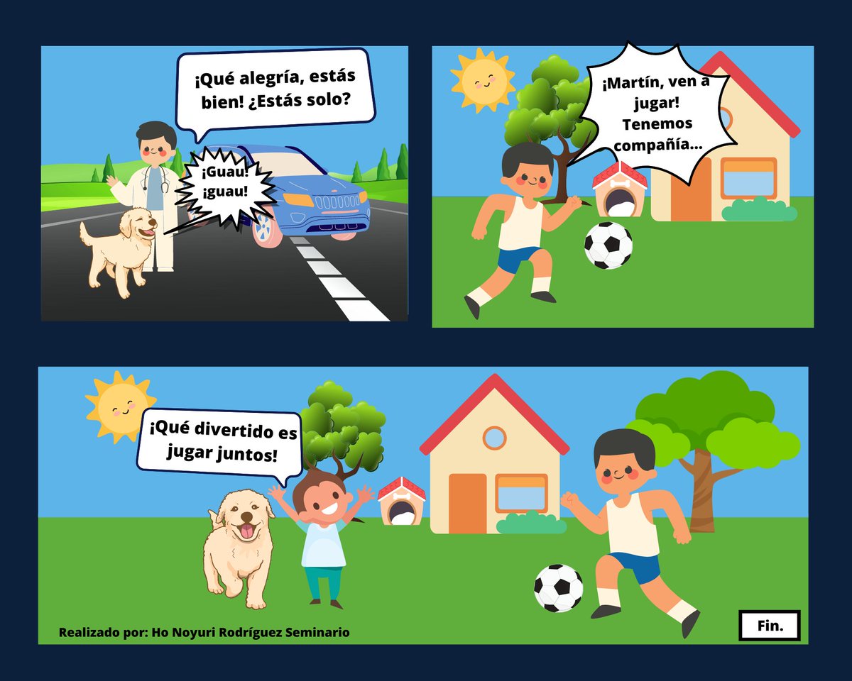 HoyuriRodriguez's tweet photo. #Comic_INTEF! Muy divertido crear un cuento usando viñetas. Gracias al NOOC "Descubre los superpoderes del cómic". 💡💭🐶. https://t.co/QZkNnUJuxI