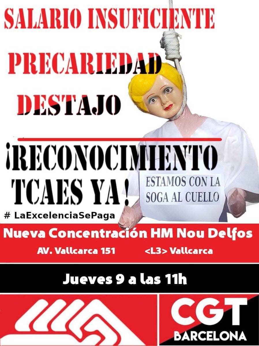 CGTBarcelona's tweet photo. Avui @CGTDelfos , @cgtsadbarcelona i el @sapbcgt  surten al carrer reclamant millores laborals que ni @HMHOSPITALES , ni @suaracoop ni @bcn_ajuntament volen donar. La @CGT a #Barcelona sempre amb la #claseobrera.  Solidaritat i suport mutu 💪💪🏴🏴 https://t.co/SGAmCgTWQp