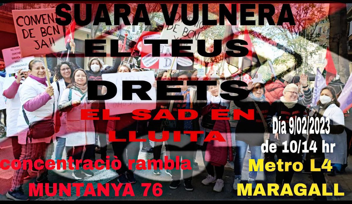 CGTBarcelona's tweet photo. Avui @CGTDelfos , @cgtsadbarcelona i el @sapbcgt  surten al carrer reclamant millores laborals que ni @HMHOSPITALES , ni @suaracoop ni @bcn_ajuntament volen donar. La @CGT a #Barcelona sempre amb la #claseobrera.  Solidaritat i suport mutu 💪💪🏴🏴 https://t.co/SGAmCgTWQp