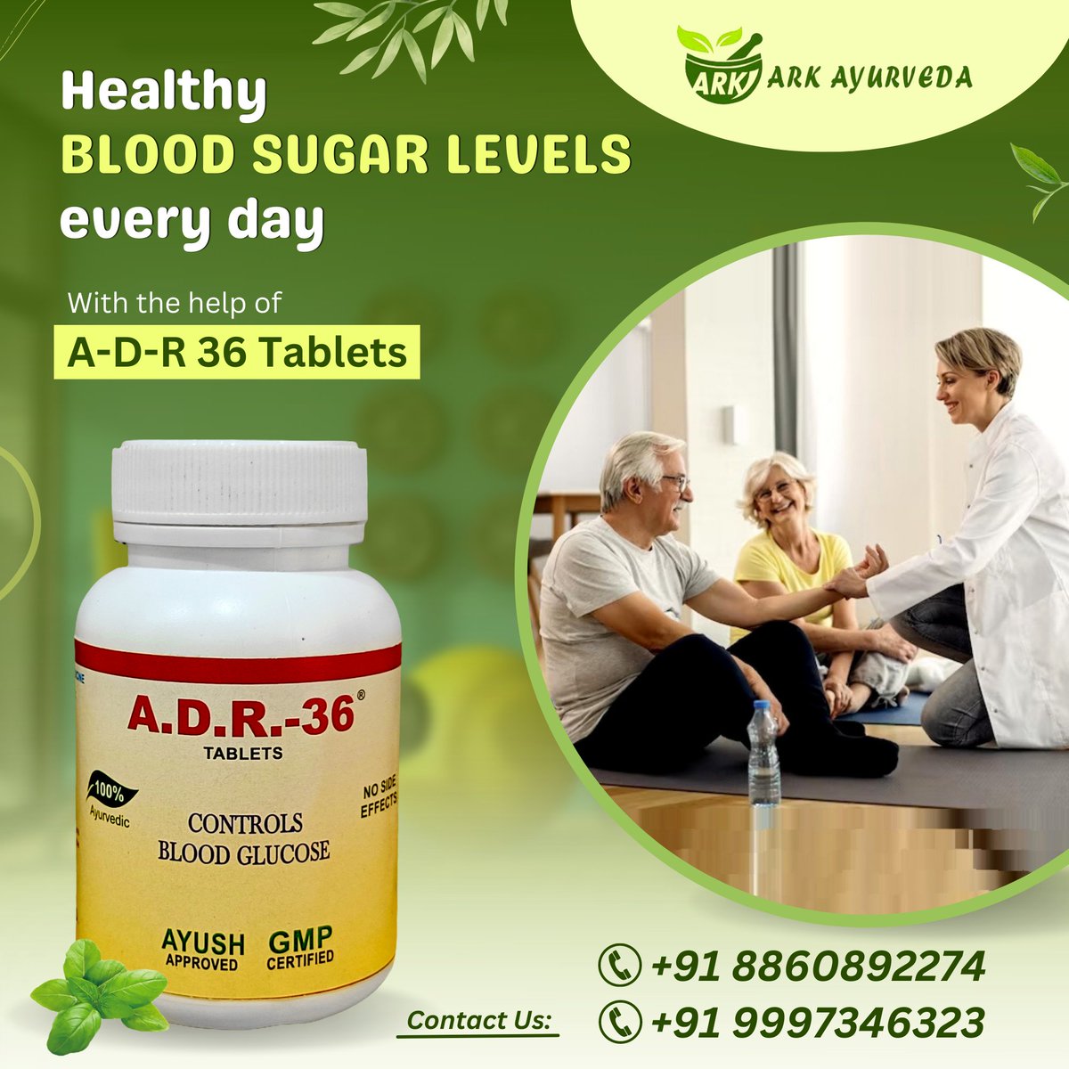 ArkAyurveda's tweet photo. Say Bye to Diabetes with the help of " A.D.R. -36 ( tablets ) "
.
IT REGULATES BLOOD SUGAR LEVELS
.
📞+91 9997346323
📞+91 8860892274
.
#DiabetesCare #DiabetesAwareness #DiabetesManagement #DiabetesProducts #DiabetesSupplies #DiabetesTechnology #Type1Diabetes #Type2Diabetes https://t.co/i32U4OhV53