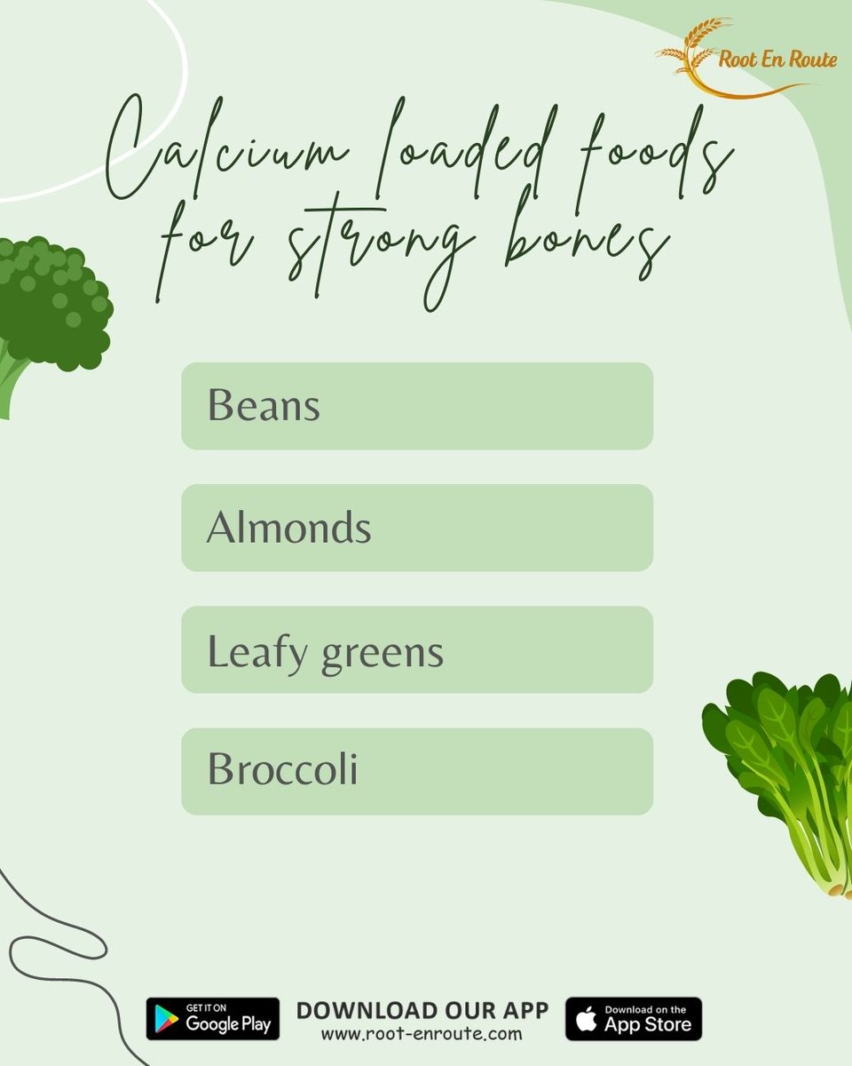 Not a lover of dairy products? 
Try these natural foods for more calcium 🥦🌰🥬

#calcium #leafygreens #almonds #nuts #spinach #broccoli #rootenroute #hyderabad #beans #freshfood #fruits #vegetable #farmtotable #calciumrich