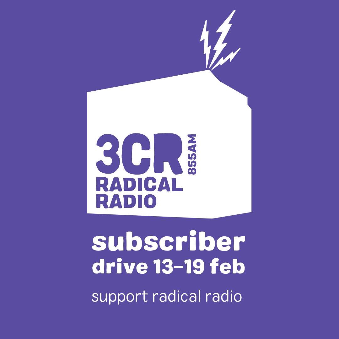 3CR's tweet photo. Our station needs members to survive. By becoming a subscriber, you’re helping us to remain fiercely independent &amp; free of commercials and corporate influence. Are you a paid up subscriber? Call 0394198377 during business hours, or sign up online https://t.co/5nJDzl2Kpn 📻 💜 https://t.co/kWZ1KSsZXg