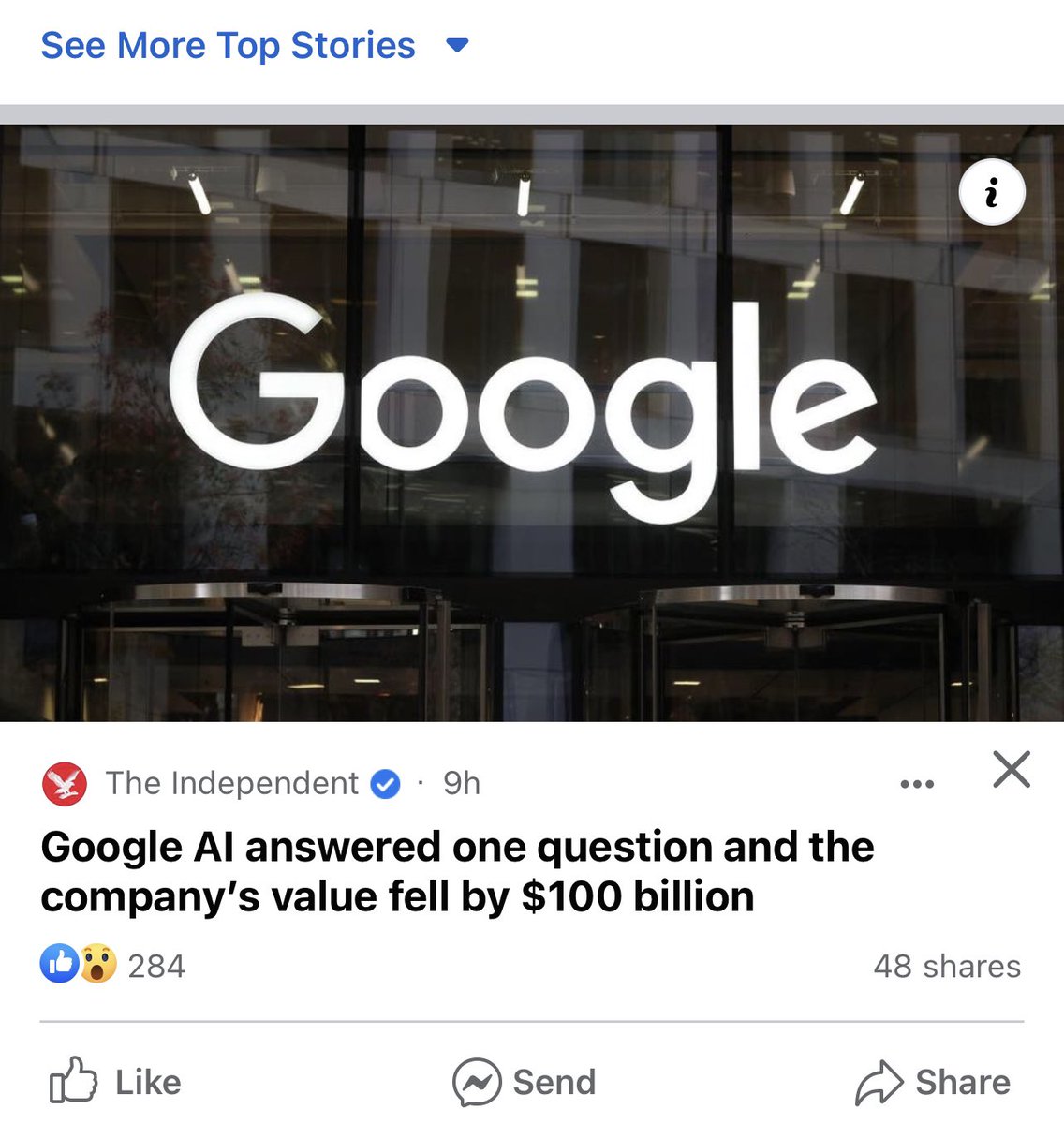 mjugran14's tweet photo. Would@one mistake of @Independent will reduce its company valuation also. It is $100 million and not $100 billion. @Google https://t.co/YRL7Z7HDAf