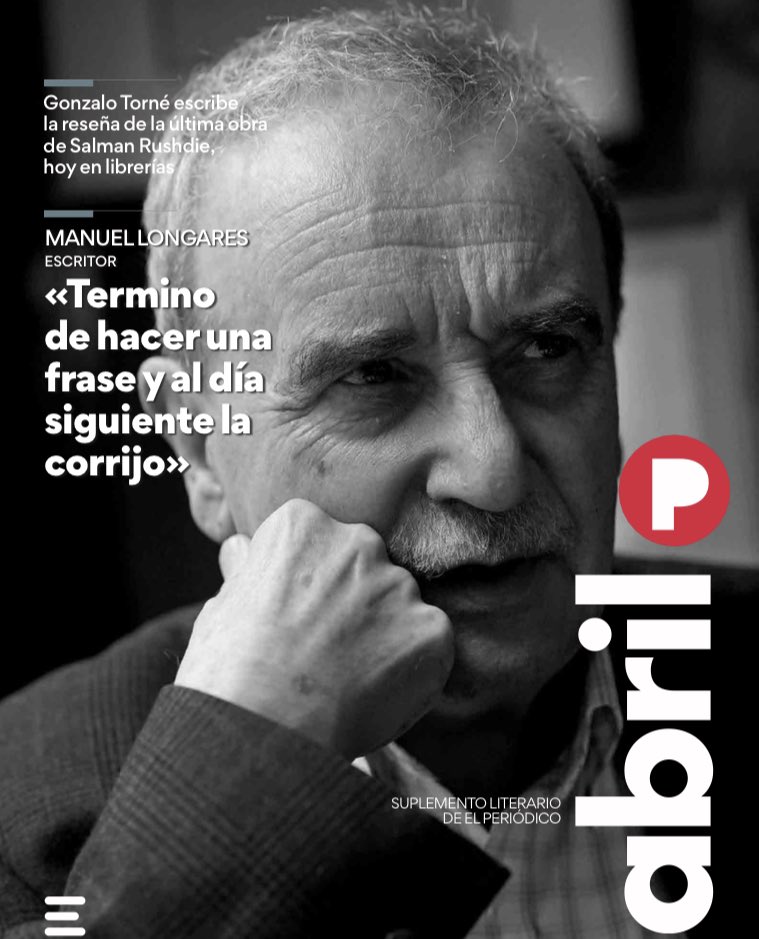 Álex Sàlmon (@alexsalmonbcn) on Twitter photo Es jueves, es abril. Relajada entrevista de <a href="/cosmejuan/">Juan Cruz Ruiz</a> a Manuel Longares. Reportaje de <a href="/imartinrodrigo/">Inés Martín Rodrigo</a> sobre literatura noruega con Vigdis Hjorth e Ingvild H. Rishøi. La crítica del último libro de Salman Rushdie, hoy en las librerías. De <a href="/gonzalotorne/">Gonzalo Torné</a>. Perfil de Amélie Nothomb. Es jueves, es abril. Relajada entrevista de <a href="/cosmejuan/">Juan Cruz Ruiz</a> a Manuel Longares. Reportaje de <a href="/imartinrodrigo/">Inés Martín Rodrigo</a> sobre literatura noruega con Vigdis Hjorth e Ingvild H. Rishøi. La crítica del último libro de Salman Rushdie, hoy en las librerías. De <a href="/gonzalotorne/">Gonzalo Torné</a>. Perfil de Amélie Nothomb.