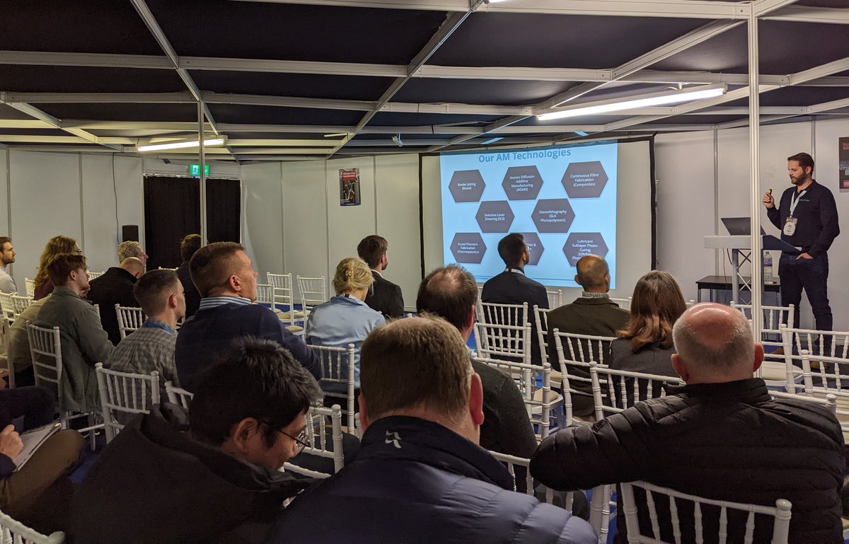 Great to see so many people yesterday.

We're running one more presentation this morning - this time in the Electronics Seminar Hall at 10am. Stop by for top tips on adopting #additivemanufacturing.

Or come by our stand J270 any time @Industry_co_uk 

#engineering #manufacturing