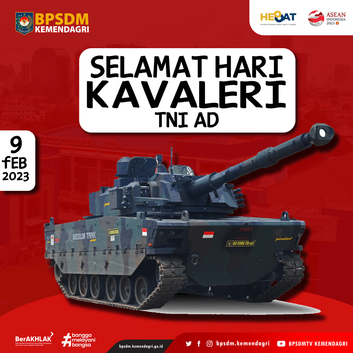 BPSDMkemendagri's tweet photo. Memperingati jasa dan pengorbanan para prajurit TNI Angkatan Darat yang telah berkorban untuk mempertahankan keamanan dan stabilitas negara.
#BPSDMHEBAT #Kemendagri #InfoKemendagri #InfoBpsdm #HariKavaleri #Kavaleri #ASNBerAKHLAK #BanggaMelayaniBangsa https://t.co/WzexWkDJBy