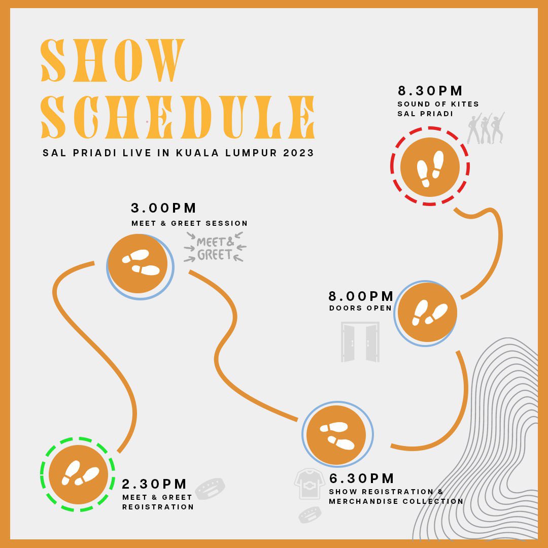 Get ready Kuala Lumpur, <a href="/salpriadi_/">SAL PRIADI</a>  is coming this Saturday! 🎤

Check out the detailed showtime schedule in the photo and mark your calendars for a night to remember.

🗓️ 11 February 2023
📍Bentley Music Auditorium (Level 4)

#talarecordsasia #traevents #salpriadi  #kualalumpur