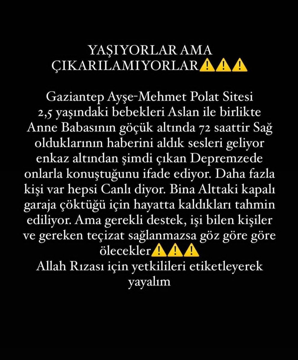aliyee_k's tweet photo. @AFADBaskanlik @GaziantepBeld @ProfDemirtas @ahbap @haluklevent @OguzhanUgur @PincTivi https://t.co/oMNt0yrhSN