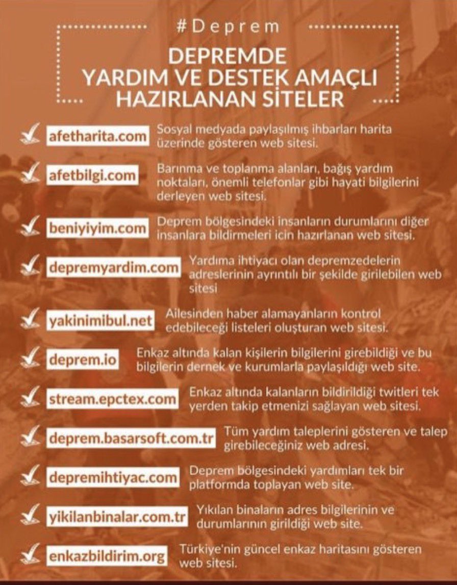 Dragonomi's tweet photo. Önemli! 

Afetle ilgili yardım ve destek siteleri #Deprem 

***
Her biri için emeği geçen herkesin eline sağlık. https://t.co/XoNuHAgnR9