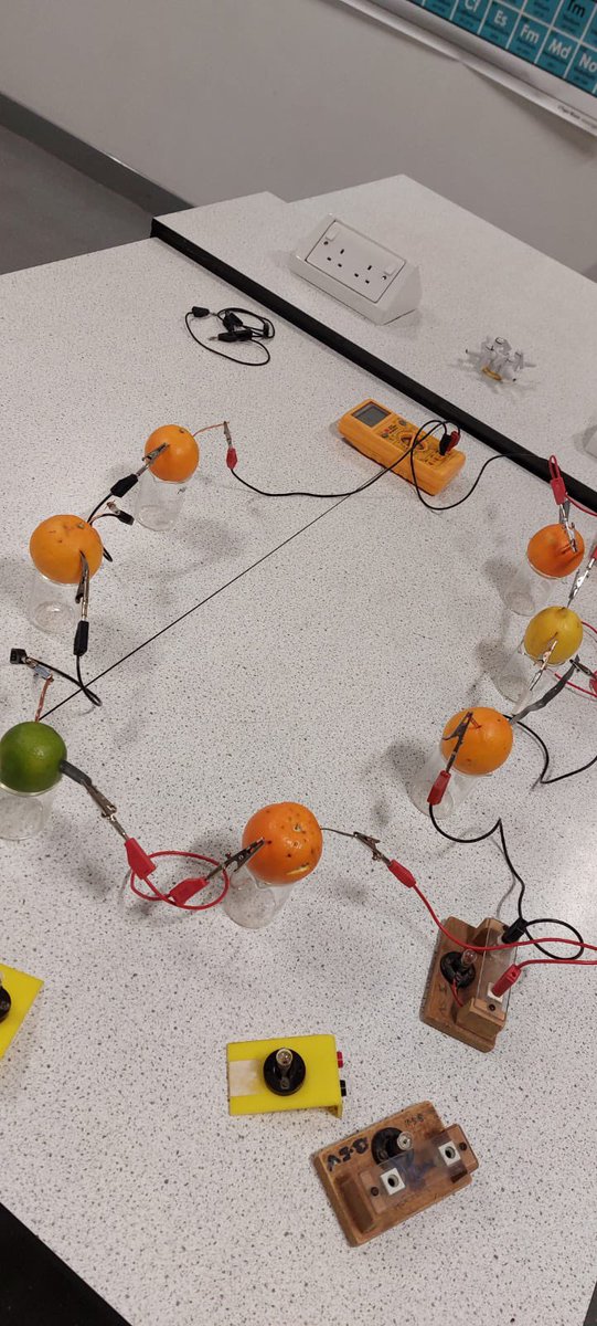 LHSScience_Dept's tweet photo. Our S4 Chemistry class have been studying Electrochemistry this week. They’ve had lots of fun making fruity batteries. 🍊 🍋 🔋 @LinwoodHigh https://t.co/jdl7rYF16e