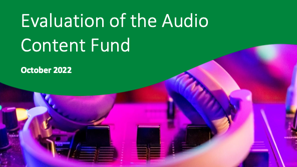 We today welcome the publication of the formal evaluation of the Audio Content Fund. The independent report has concluded 'the Fund has been successful in achieving its objectives across all of the eight eligibility criteria set by DCMS'. Read more: audiocontentfund.org.uk/2023/02/09/aud…