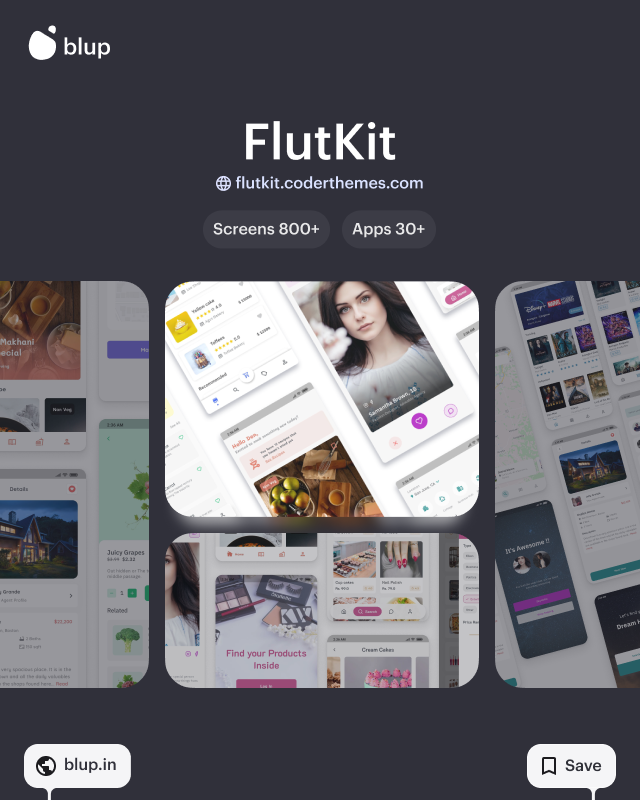 Blup_tool's tweet image. Creating a Flutter application UI from scratch can be a very time-consuming task. That's why we have carefully handpicked 5 of the Flutter UI kit templates with professional design quality.
#flutter #blup #flutterui #flutterkit #appui   #mobiledeveloper #FlutterForward