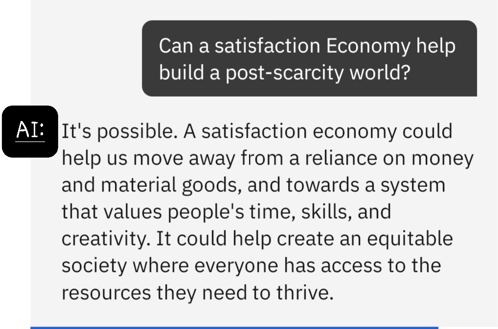 4karanbir's tweet photo. It's disheartening that #AI recognizes the potential of #SatisfactionEconomy while many people remain unaware. This #economy prioritizes well-being, personal growth, and experiences over material #wealth and can lead to a #postscarcity #world.

https://t.co/1SBKMwkP06 https://t.co/vfgQ73VmpA