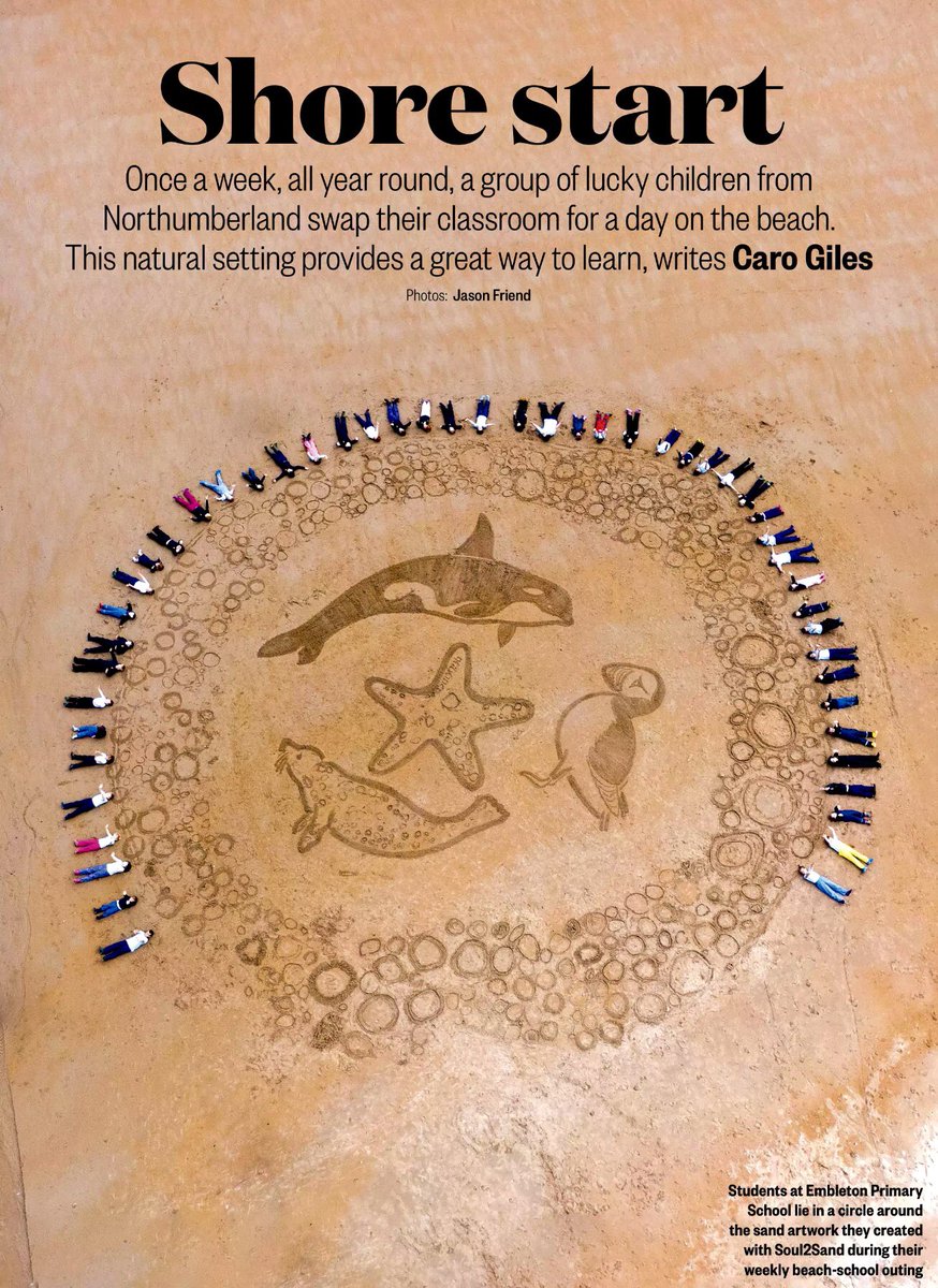 A lovely piece about @EmbletonSchool by <a href="/CaroGilesWrites/">Caro Giles</a> in Countryfile magazine. Once a week a joyous conga line of kids walk to the beach for classes in whatever weather #Northumberland can throw at them. I’ve been lucky enough to see them and my day was immediately brighter!