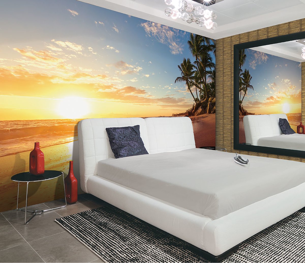 Why are sunsets so beautiful? Probably some scientific however why not just enjoy it. 
Tropical Sunset Global Fusion Mural G45273 #wallpaperpeeps #thewallpaperpeople #decor #featurewall #wallcovering #Wallpaper #GalerieWallpaper #GlobalFusion bit.ly/2KKtDCm