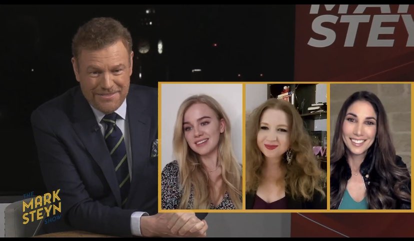 LeilaniDowding's tweet photo. Look who’s back with his wit, his charm,  his cutting take on the news and NO restrictions on speech. 
@MarkSteynOnline  with guests 
@EvaVlaar and @ellymelly  follow this link 👇🏽

https://t.co/xjk9E7UBU9 https://t.co/OU8GM7GZ5H