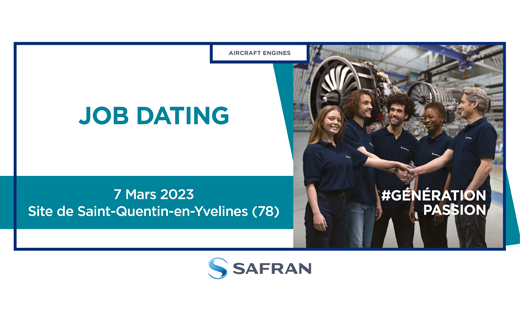 SafranEngines's tweet photo. [📅 #JobDatingAlert] Safran Aircraft Engines organise un 3e #JobDating pour les métiers d’Inspecteur, de Mécanicien et de Technicien…❕ Rendez-vous le 7 mars de 13h30 à 17h30 sur notre site de Saint-Quentin-En-Yvelines (78). 📍 Pour s’inscrire : https://t.co/f0gPSZBHuw 
#JoinUs https://t.co/IgEYMov4sI