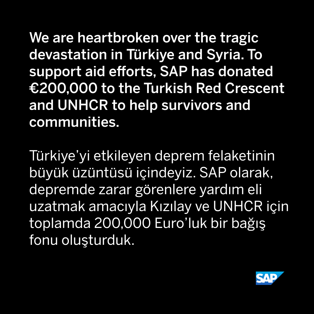 We're providing support, including immediate donations to the <a href="/RedCrescent/">Türk Kızılay International</a> and <a href="/Refugees/">UNHCR, the UN Refugee Agency</a>. Geçmiş Olsun.