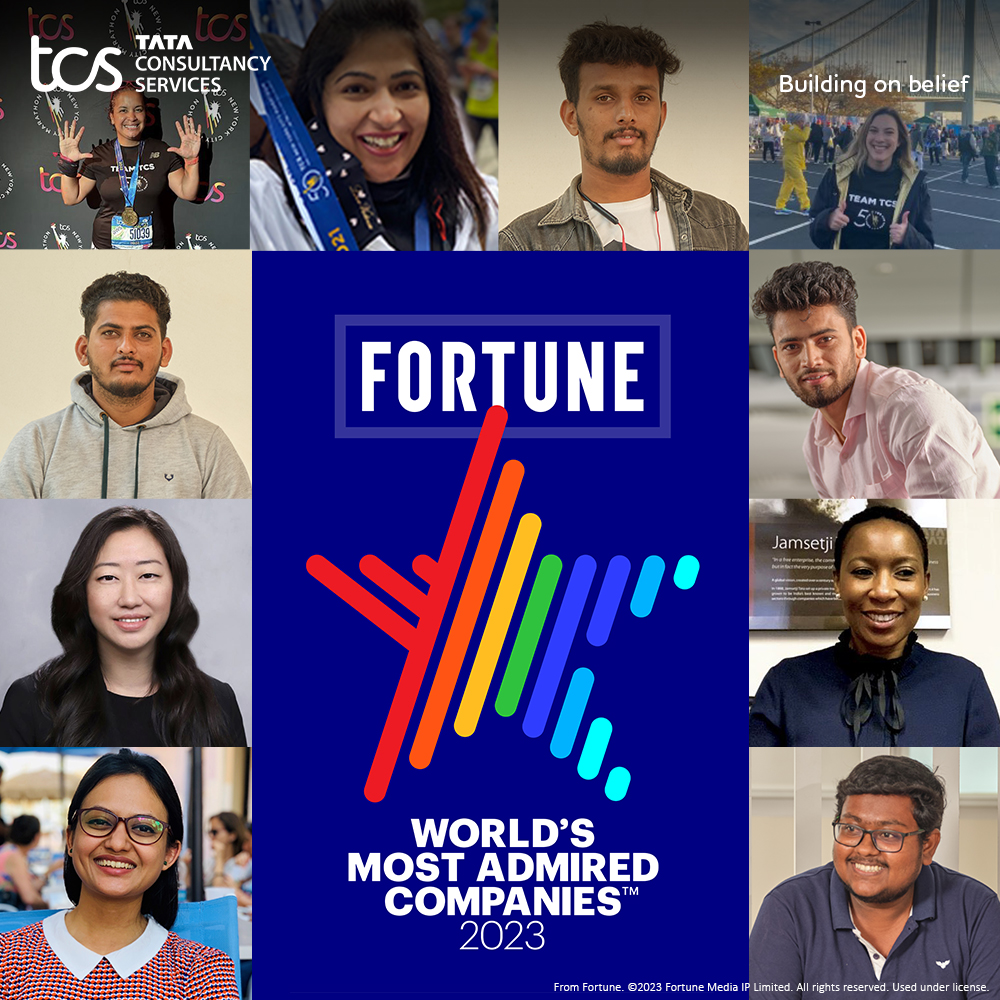 TCS's tweet photo. For the first time we have been named to FORTUNE® magazine’s list of the World's Most Admired Companies! 
 
This recognition is a result of our purpose-driven partnerships with clients, communities, and other stakeholders.

Know more: https://t.co/OAkBxstm2R

@FortuneMagazine https://t.co/RyZRfn39YE