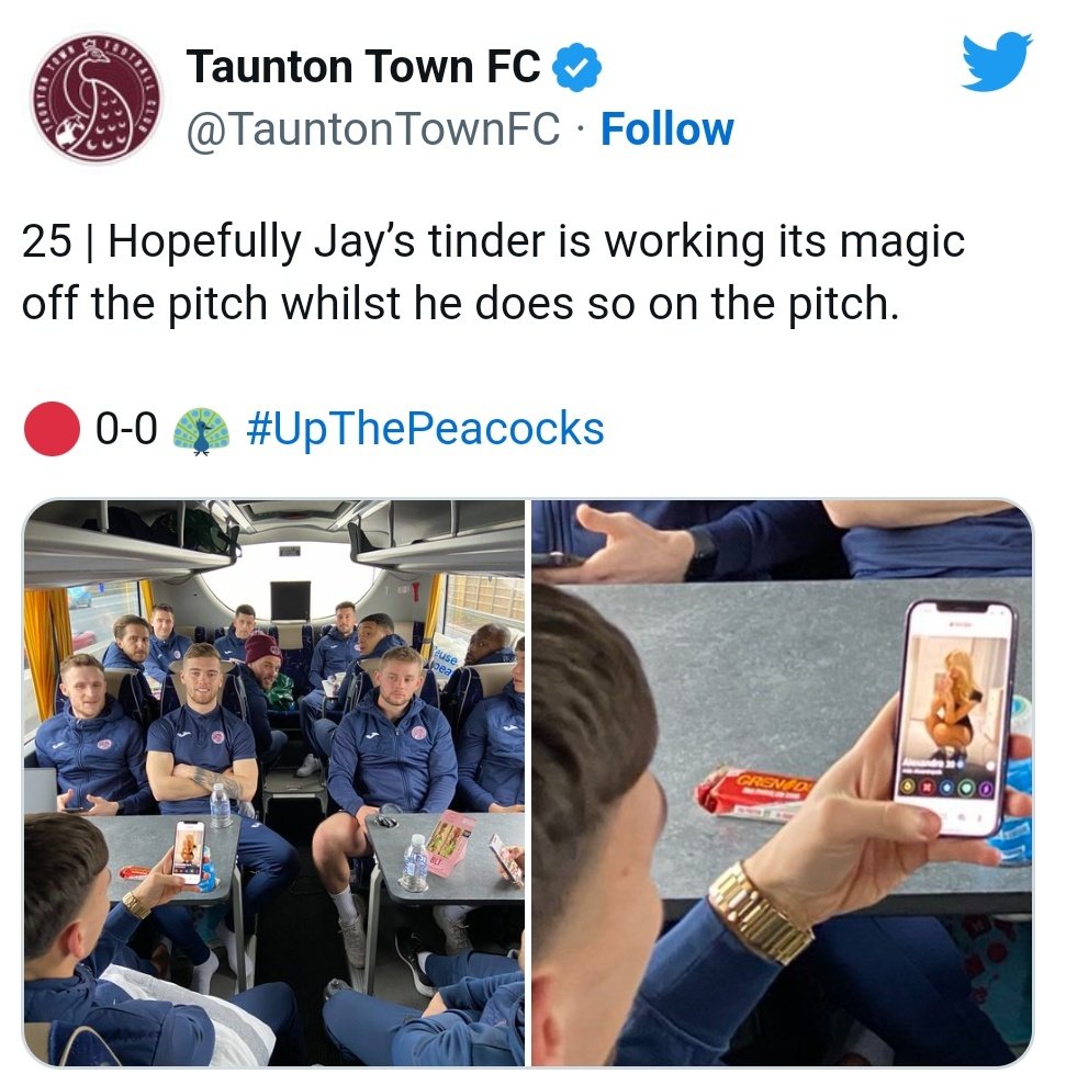 #Footballer #JayFoulston, the athlete from #TauntonTown plays for the centre-back position in his squad, spotted using #Tinder on his club's trip to #EastbourneBorough

#football #dating #viral #Trending #onlinedating #datingapp