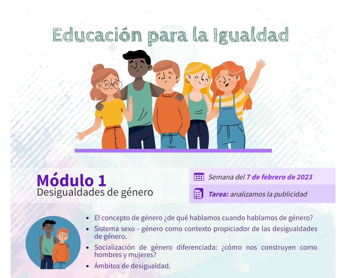 TriniMegias's tweet photo. El Martes arrancó el MOOC sobre “EDUCACION PARA LA IGUALDAD” Organizado por el Instituto de las Mujeres en colaboración con @INTEF y al que te puedes inscribir hasta el 9 de Marzo en https://t.co/TzmoTy6Di1  #EducaIguales Te recordamos el itinerario de esta primera semana⬇️ https://t.co/blstjjMENQ