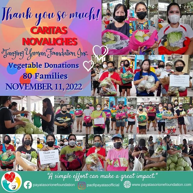 PAOFIPayatas's tweet photo. Thank you very much Caritas Novaliches and Tanging Yaman Foundation for the vegetable donations on November 11, 2022 to 80 families in Payatas! https://t.co/QzE1UxefrR