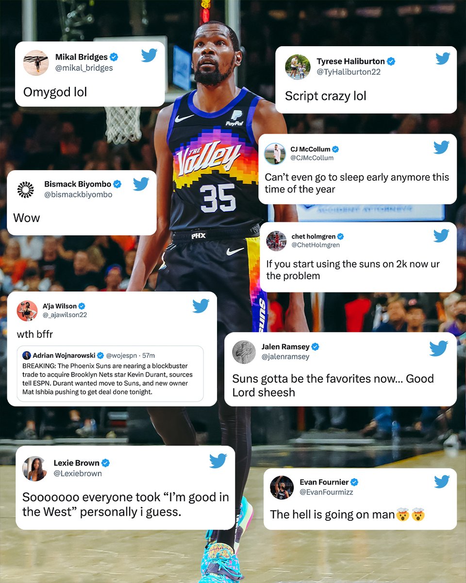 espn's tweet photo. The sports world woke up after the KD trade 🍿 https://t.co/ofMMWT2KWL
