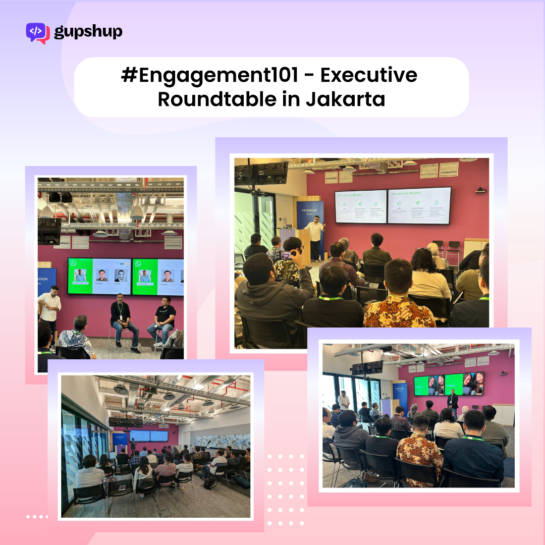 Gupshup blazed a trail in Jakarta with our #Engagement101 Executive Roundtable at @meta! We are proud to be part of this revolution, advocating transformational #CX that will have a lasting impact on business ecosystems everywhere!
#ConversationalCommerce #GupshupGPT3