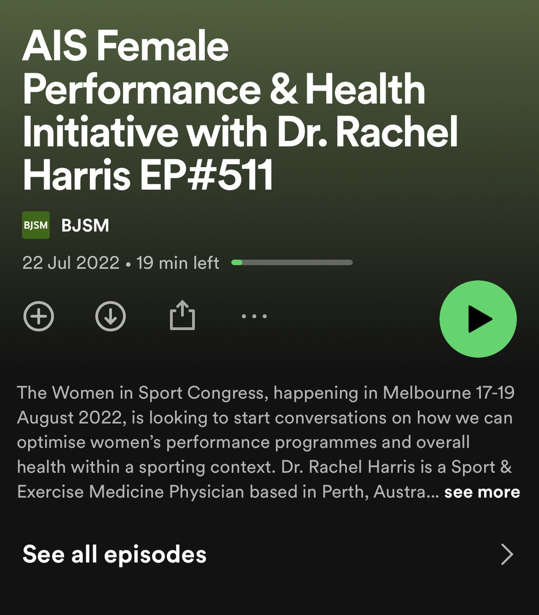 British Journal of Sports Medicine (BJSM) (@bjsm_bmj) on Twitter photo #Podcast: Female performance & health initiative 🏃♀️
How can we optimise female performance and health in sport❓
We discuss keeping women and girls engaged in physical activity with some bonus content on tips to get involved in Para-Sport
LISTEN HERE ➡️ spoti.fi/3ROWdFd #Podcast: Female performance & health initiative 🏃♀️
How can we optimise female performance and health in sport❓
We discuss keeping women and girls engaged in physical activity with some bonus content on tips to get involved in Para-Sport
LISTEN HERE ➡️ spoti.fi/3ROWdFd