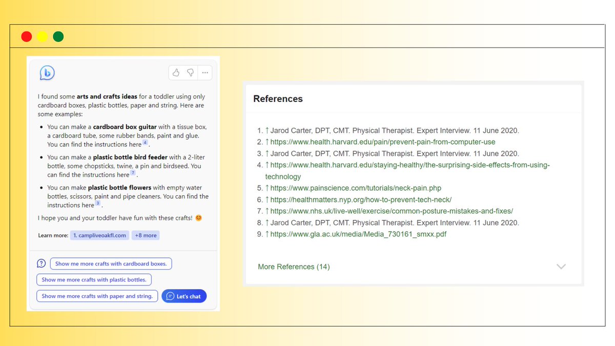 NicheDaddy's tweet photo. Experience a Bing AI chat reference that feels like a @wikiHow References #backlinks.

#bingai #ChatGPT https://t.co/Z1n60Dxfuo
