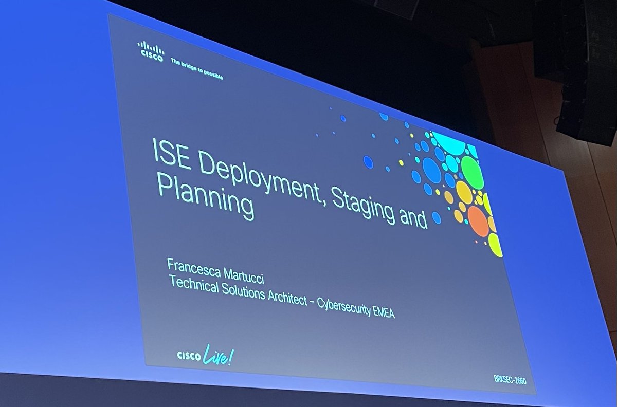 First session of day 4 …ISE ISE baby! #CiscoLiveEMEA