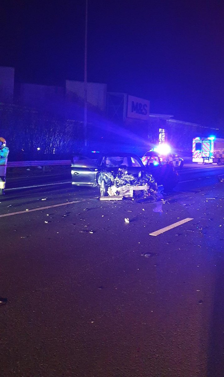 This is the result of a drink driver, hitting a crash cushion on the M62 between j9 and j8, thankfully no injuries reported but it could have been much worse for all involved.