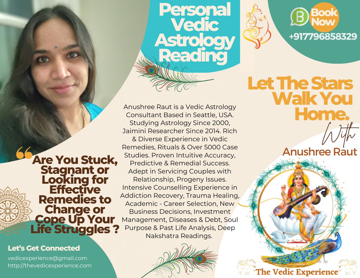 VedicExperience's tweet photo. #VedicExperience  #vedicastrologer #paidconsultations #anushreeraut  #astrologergoa #astrologerindia  #birthchartreading #birthchart #kundalianalysis  #knowyourhoroscope #astrologyreadings #vedicastrology  #astrologersofinstagram #astrologia #horoscope #astrology #astrologer https://t.co/qlCc9uskTV