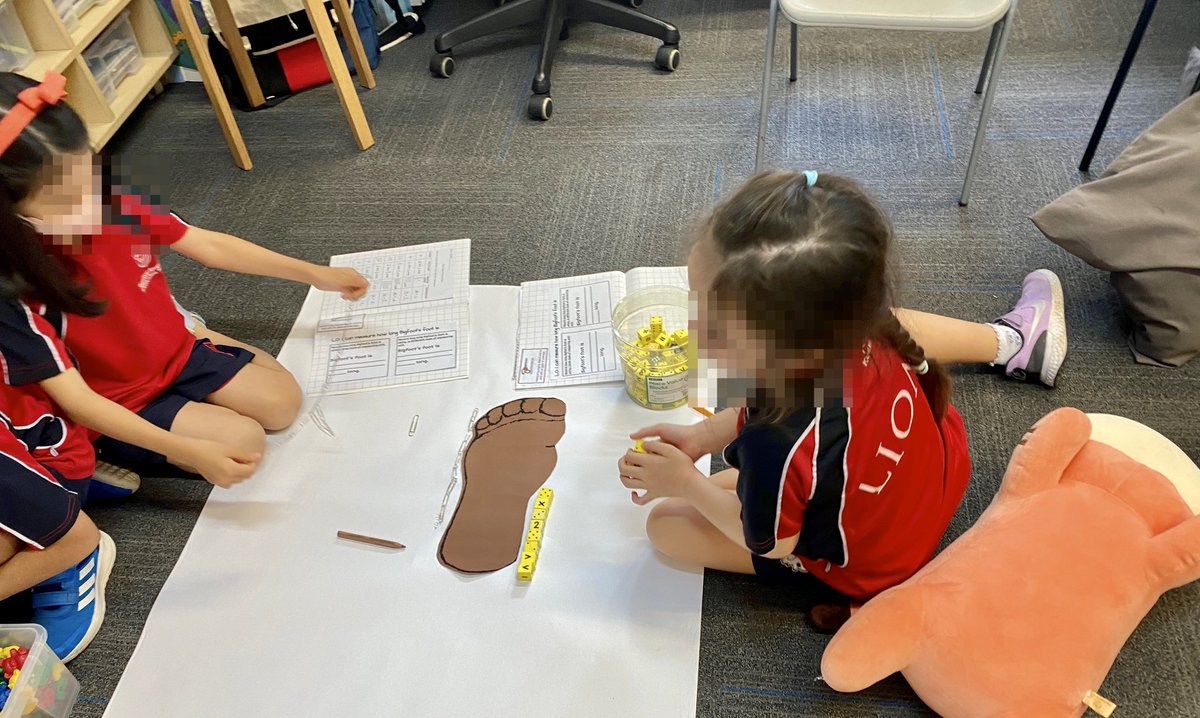 How long are Bigfoot’s feet? Which unit of measure can we use? Later…can we compare all of our feet to Bigfoot’s? I wonder who will have the third longest feet or the shortest? #grade1 #measurement #SAISRocks #funwithmath