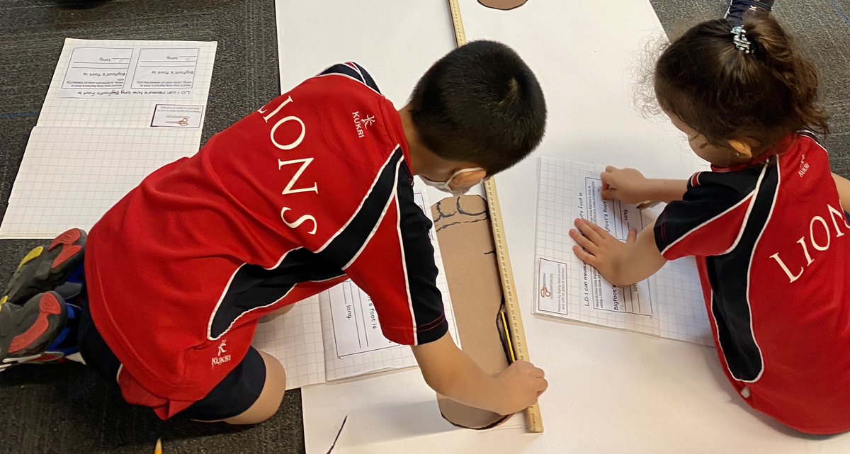 TeachingJamet's tweet photo. How long are Bigfoot’s feet? Which unit of measure can we use? Later…can we compare all of our feet to Bigfoot’s? I wonder who will have the third longest feet or the shortest? #grade1 #measurement #SAISRocks #funwithmath https://t.co/Mgr0RoM4PH