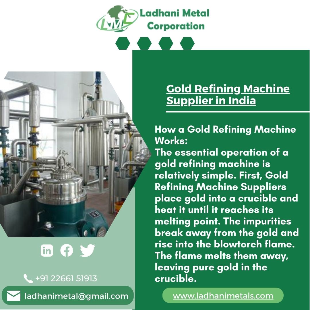LadhaniMetals's tweet image. Gold Refining Machine Supplier in India

Ladhani Metal Corporation is one of the leading Gold Refining Machine manufacturers, suppliers, Stockists &amp;amp; exporters in India.

Source: ladhanimetals.com/gold-refining-…
Mail: ladhanimetal@gmail.com
Contact: +91 22661 51902
#gold #refiningmachine