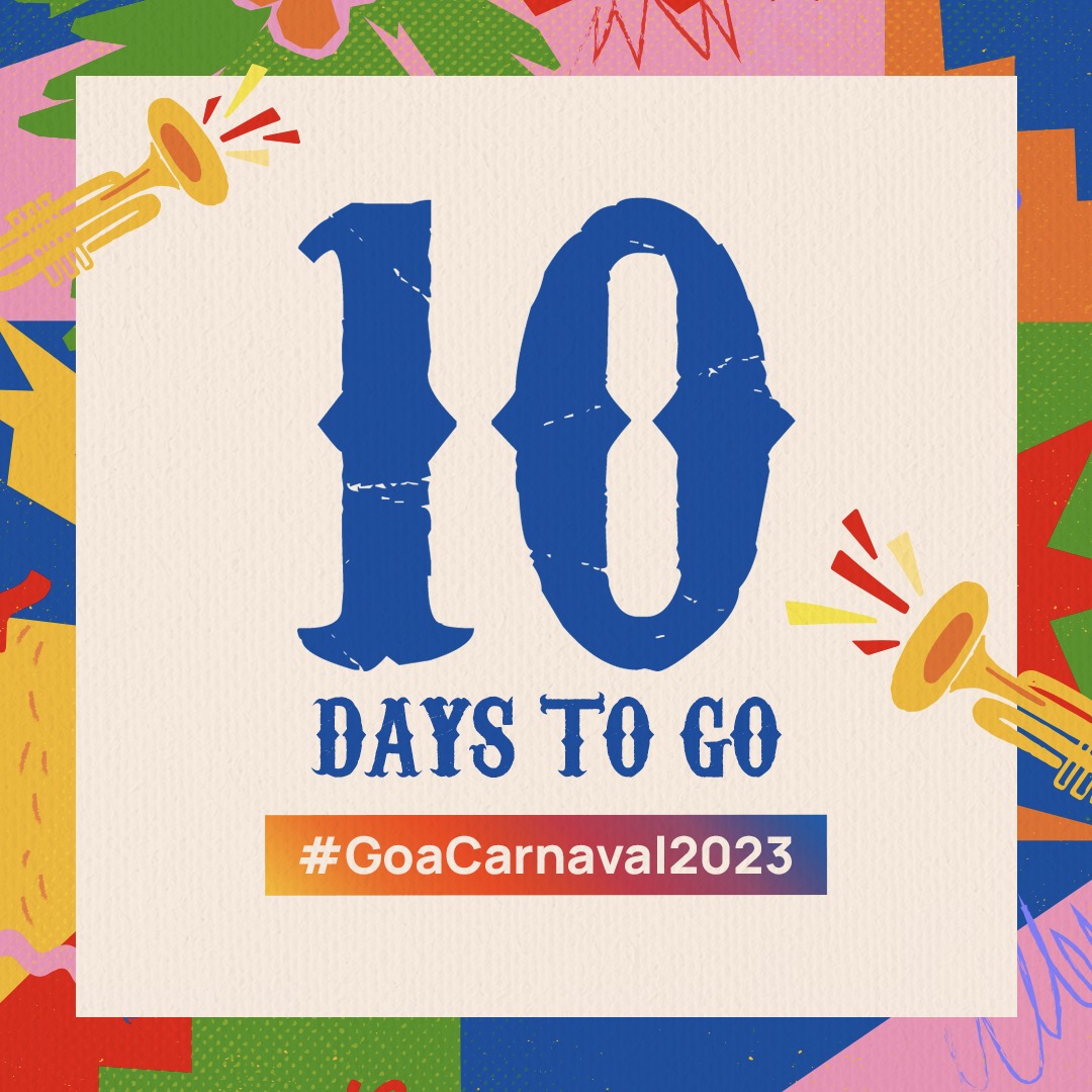 Just 10 days to go for the biggest Goan party of the year! Hope your Carnaval outfit is ready.

#GoaCarnival2023 #GoaTourism #CarnivalFestival #KingMomo #IncredibleGoa #GoaVibes #GoaCarnival #FestivalsOfGoa