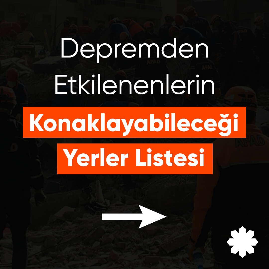 Deprem sonrasında evlerini terk etmek zorunda kalan vatandaşlara kapısını açan kurum, işletme ve otelleri <a href="/ahbap/">Ahbap</a> haritada bulabilir, en yakın noktaya gidebilirsiniz.

📍 go.ahb.app/guvenliharita 📍