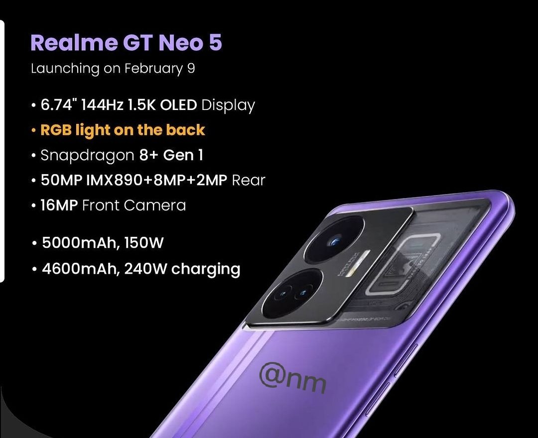 Simplyabhi13's tweet photo. @MadhavSheth1 NEW UPCOMING FLAGSHIP 

REALME GT NEO 5 
#MADHAVSETH #realme #realmeindia https://t.co/hlNzFj0qui