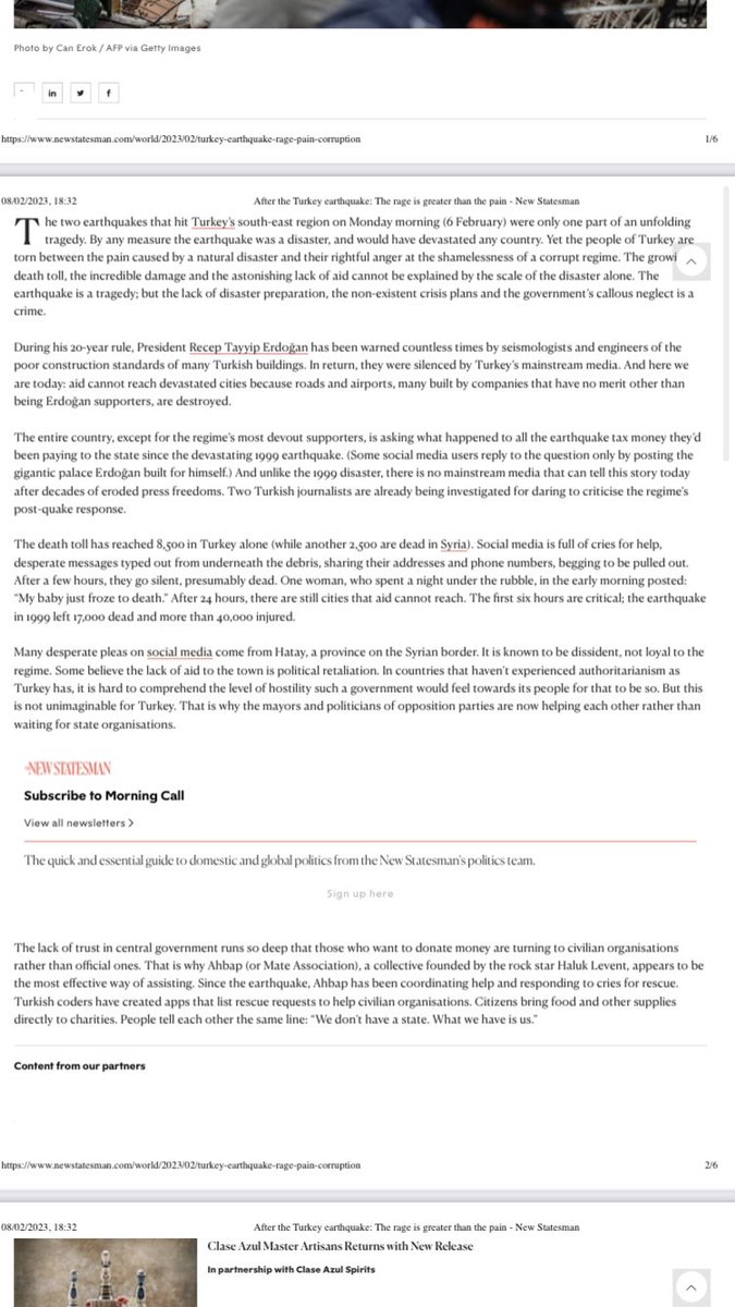 Ece Temelkuran (@etemelkuran) on Twitter photo For those who think that #Turkey is suffering only from a off-the-charts disaster, here’s the truth. What drives us insane is the limitless cruelty of the regime. Rage is bigger than pain. (Dear <a href="/NewStatesman/">The New Statesman</a> I hope you won’t mind me bypassing the paywall in our darkest hour.) For those who think that #Turkey is suffering only from a off-the-charts disaster, here’s the truth. What drives us insane is the limitless cruelty of the regime. Rage is bigger than pain. (Dear <a href="/NewStatesman/">The New Statesman</a> I hope you won’t mind me bypassing the paywall in our darkest hour.)