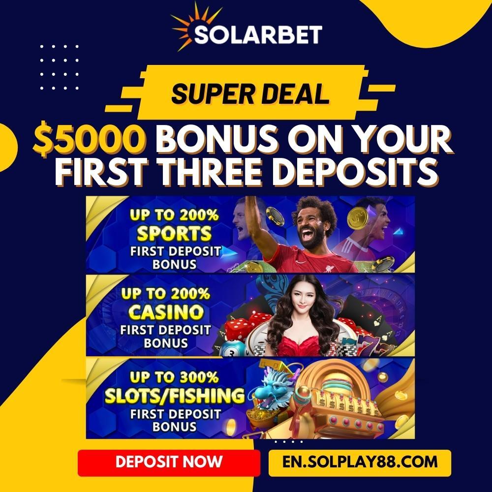 AsiaSolarbet's tweet photo. 🎰 We're excited to offer you an unbeatable bonus on your first three deposits.
Get up to $5000 Bonus on your first three deposits!
Choose one:
 ✨UP TO 200% SPORTS FIRST DEPOSIT BONUS
✨UP TO 200% CASINO FIRST DEPOSIT BONUS
✨UP TO 300% SLOTS/FISHING FIRST DEPOSIT BONUS

 Don't https://t.co/s7tNLnmsms