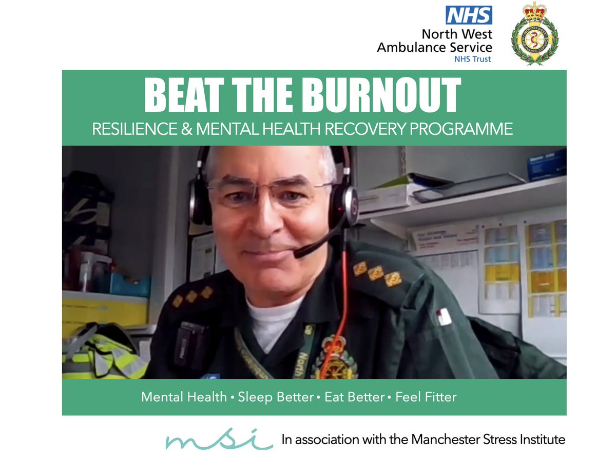 McrStress's tweet image. Beat The Burnout Feedback: "I feel more motivated, less tired and emotionally stronger to deal with day to day life". #TeamMSI #EmergencyServices #Team999 @NWAmb_Wellbeing #burnout #beattheburnout