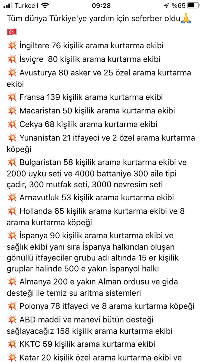 Dünya yardıma koştu