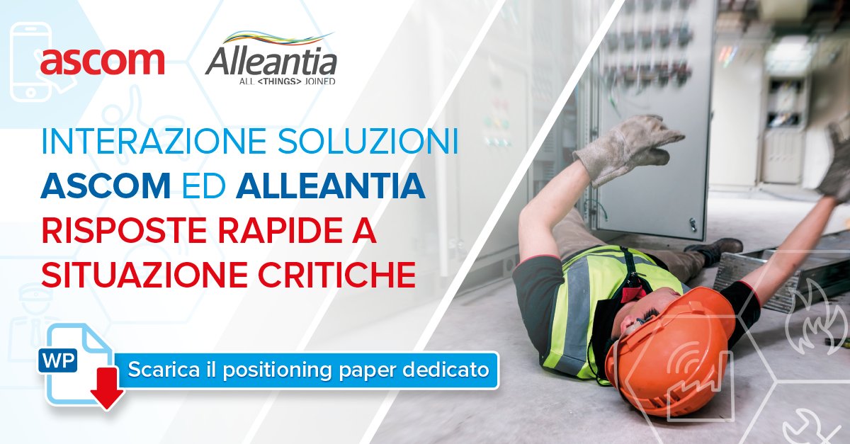 Ascom_UMS's tweet photo. Semplificazione delle #complessità aziendali ed incremento della #sicurezza di lavoratori e macchinari. Tutto questo è ottenibile grazie alle soluzioni hardware e software di Ascom e 
@Alleantiasrl
 
Scopri di più nel #positioning paper scaricabile qui:
https://t.co/sGFhStwMvV https://t.co/PqX5eWRhu4