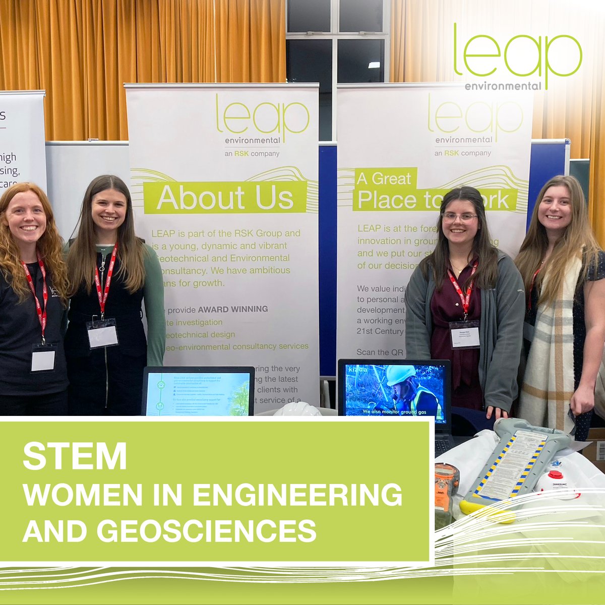 Leap engineers Melanie, Hayley, Georgia and Rebecca attended an evening at Walthamstow Hall Girls School.  If you want to work for an RSK Geoscience company (50% of staff are women), visit ow.ly/VWB150MLVSz 
 
#STEM #LEAP #RSKGEOSCIENCES #WOMENINENGINEERING